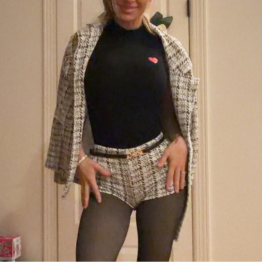 Chic Tweed Jacket and Shorts Set